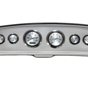 1961-66 Ford Truck Brushed Aluminum Dash Panel with Elite Series Sterling Platinum Gauge Bundle