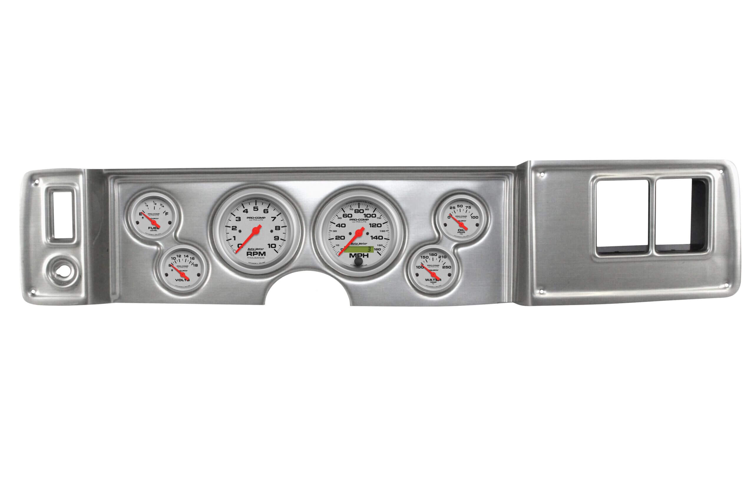 1979-81 Chevy Camaro 6 Gauge Brushed Aluminum Dash Panel with Ultra-Lite Electric Gauge Bundle