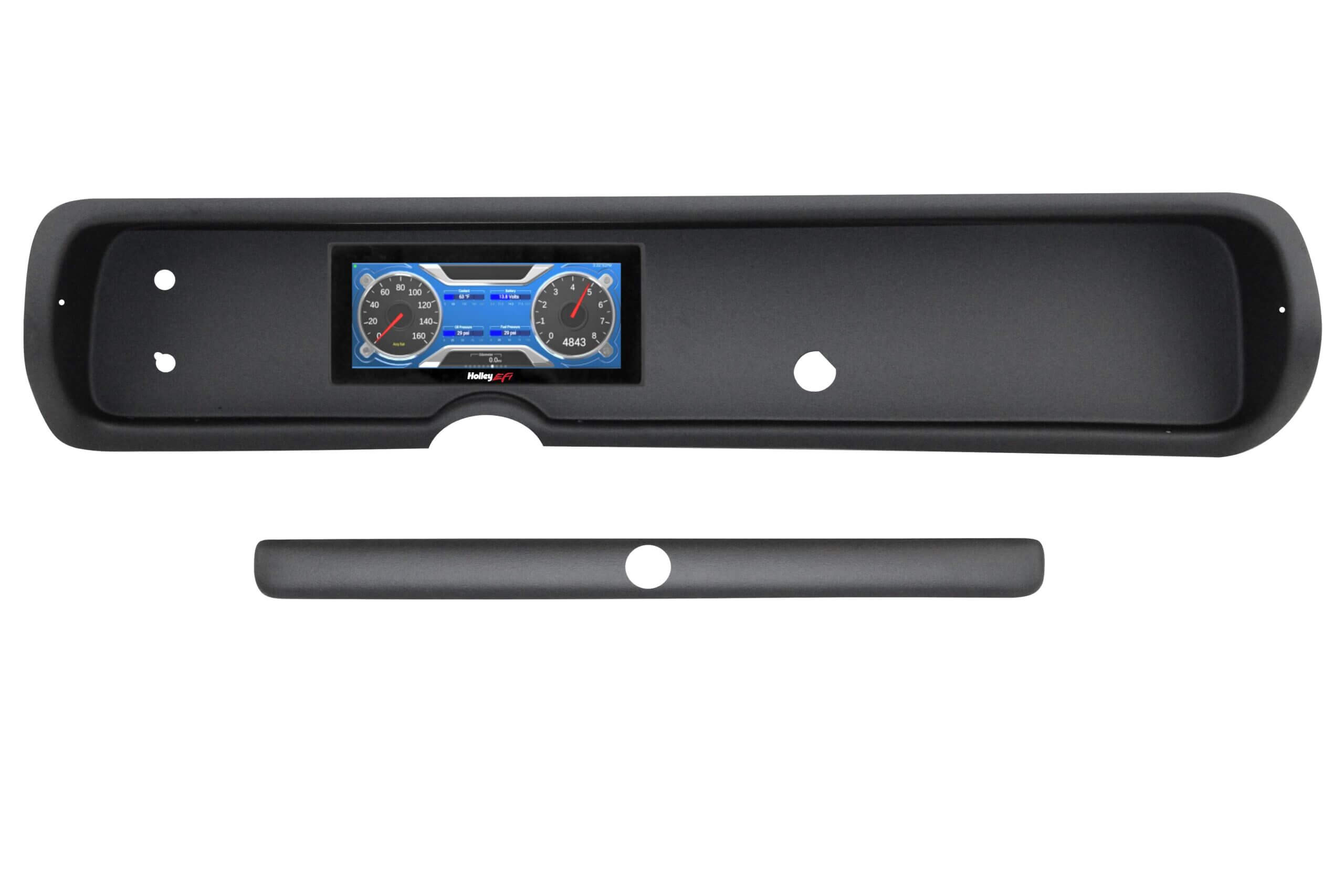 1964-65 Chevelle Holley 6.86" Black Dash Panel with Holley 6.86" StandAlone Pro Digital Bundle