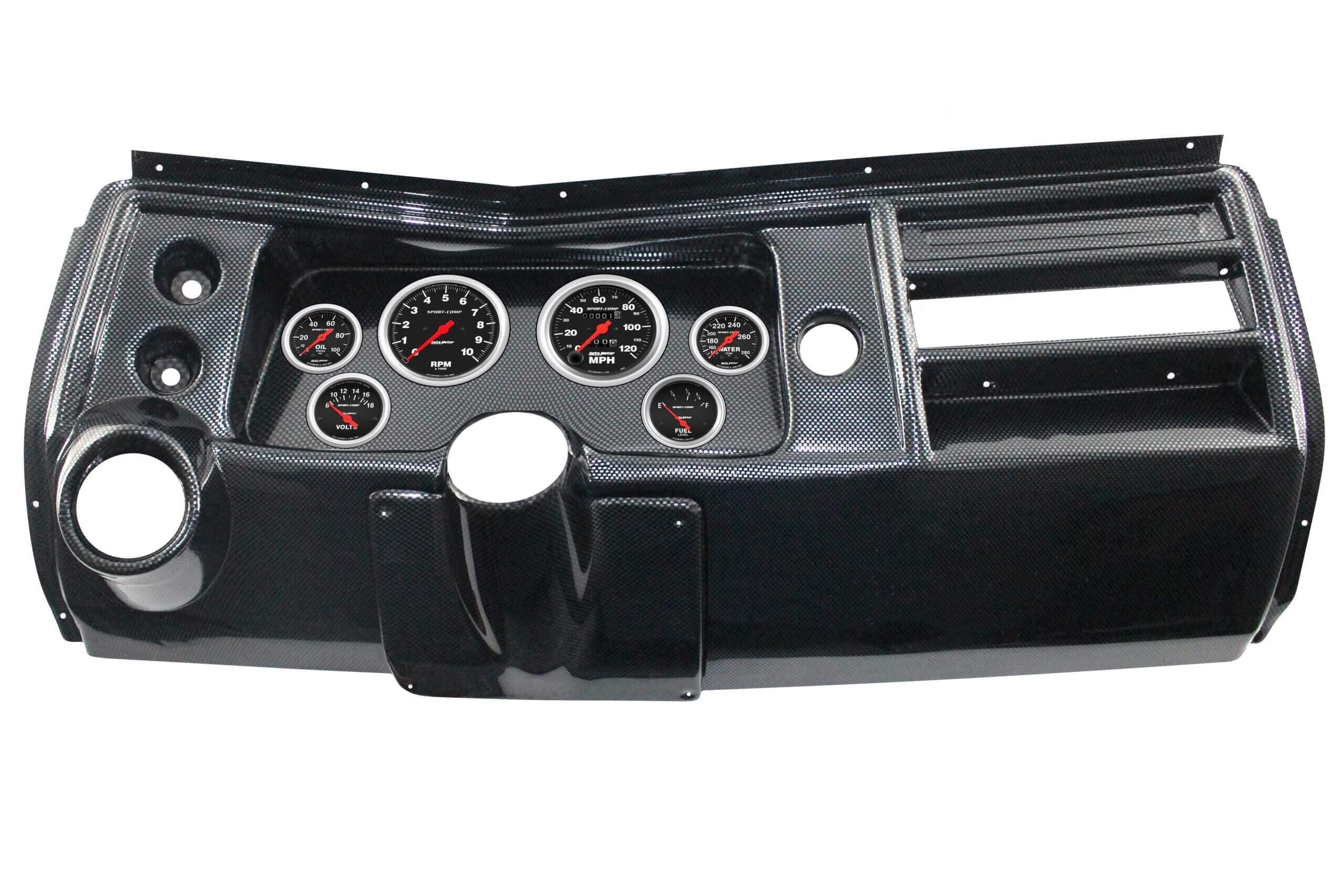 1968 Chevelle 6 Gauge Carbon Fiber Dash Panel with Sport Comp Mechanical Gauge Bundle with ASTRO VENT