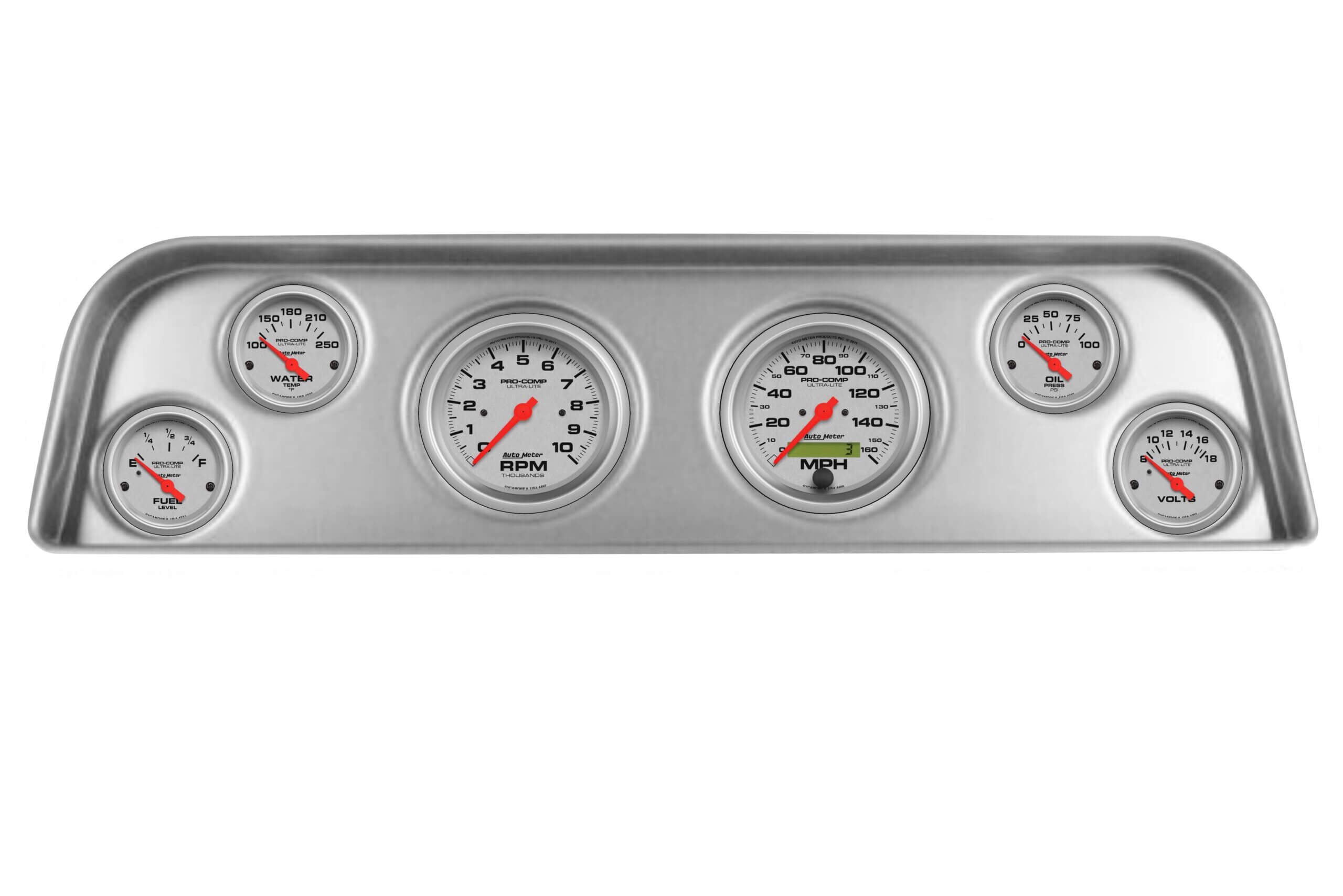 1964 GMC Truck 6 Gauge Brushed Aluminum Dash Panel with Ultra-Lite Electric Gauge Bundle