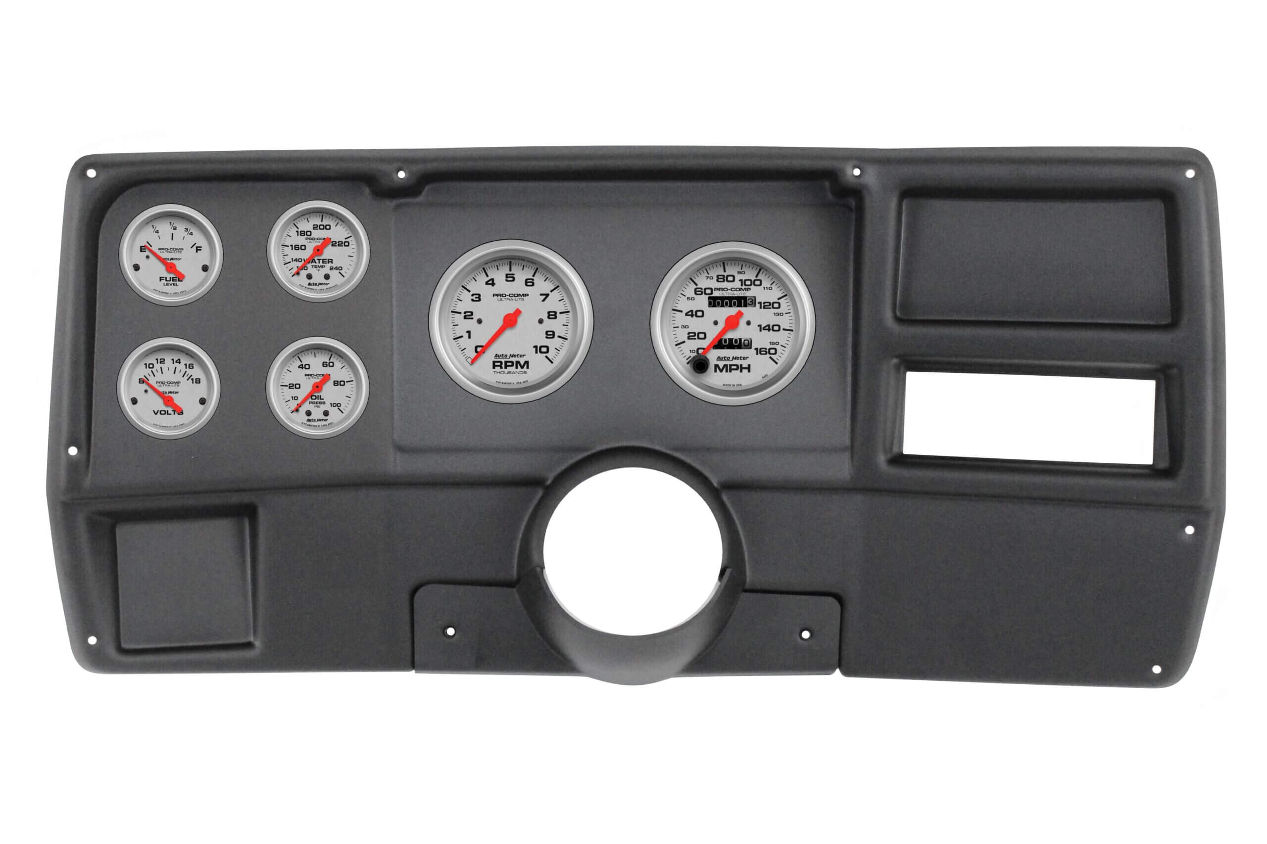 1984-87 Chevy / GMC CK Truck 3-3/8" Black Dash Panel with Ultra-Lite Mechanical Gauge Bundle - NO AC VENTS