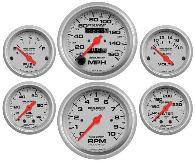 AutoMeter Ultra-Lite Mechanical 6 Gauge Set